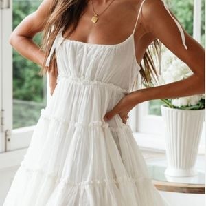 Rosedress mini white sundress, Size M.